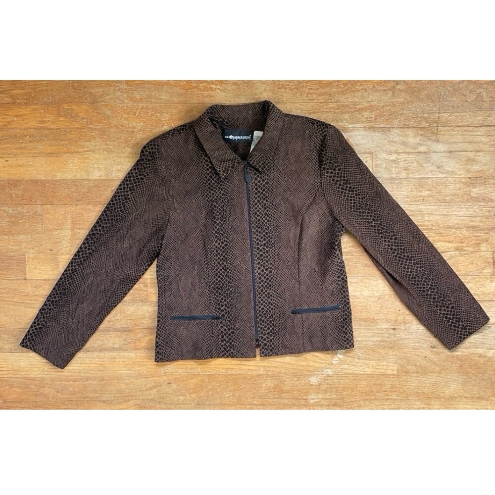 Vintage Python Print Shacket Size Medium 1990s Br… - image 1